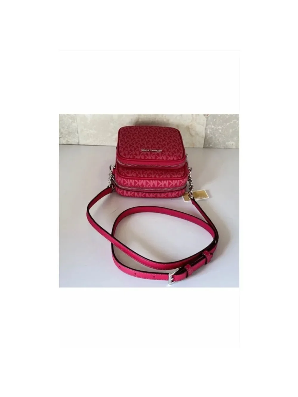 Michael Kors Red Crossbody Bag Silver Hardware